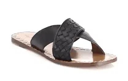 Black criss cross sandals by Bottega Veneta