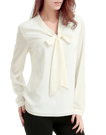 Ivory tie neck blouse