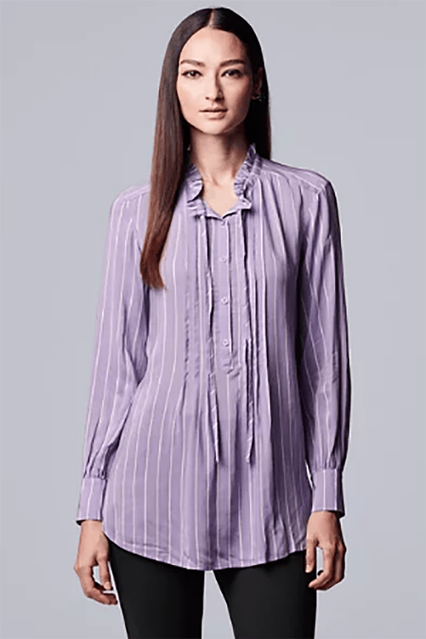 Lavender pin tuck blouse by Simply Vera Vera Wang.