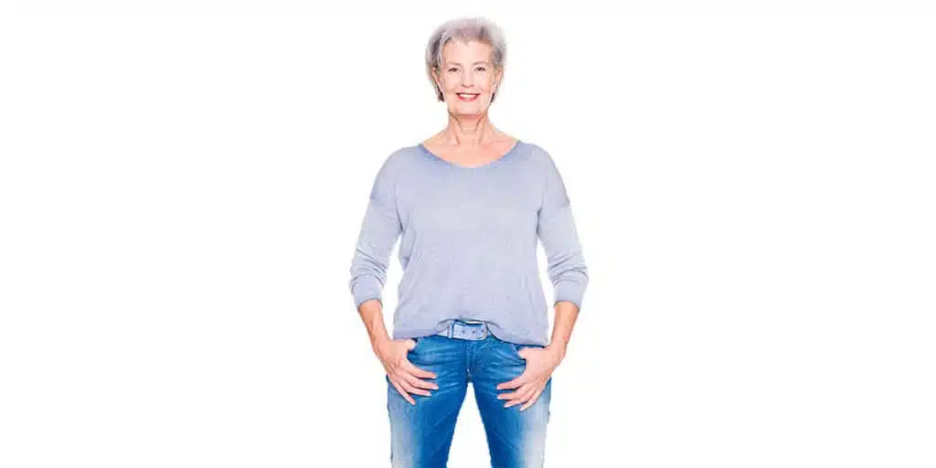 Older woman wearing jeans