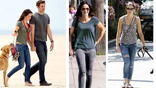 Emily Blunt and Tees and Jeans