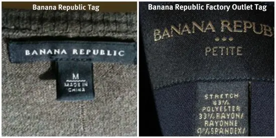 Banana Republic Factory Outlet and Main Comparison