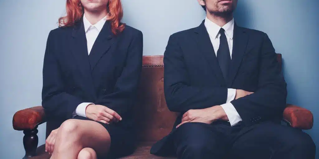 What to wear to a job interview - woman and man waiting for a job interview