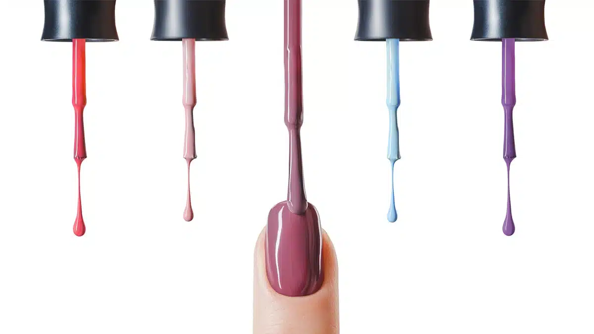 Five nail polish colors