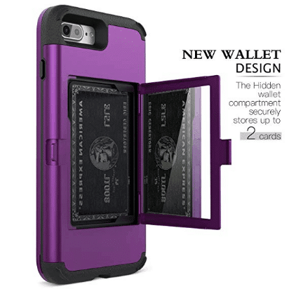 Purple wallet style case for iphone plus