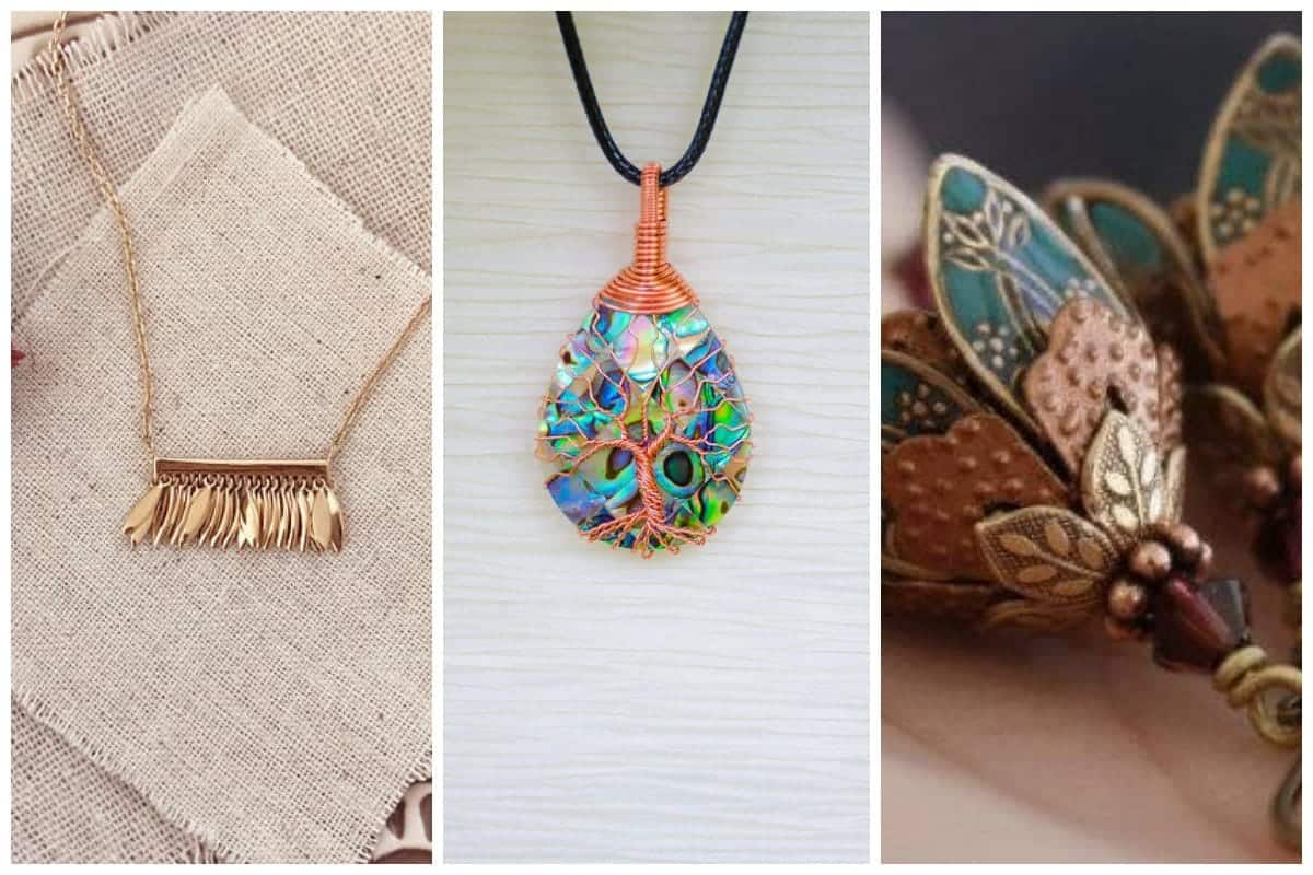 Collage of Etsy jewelry