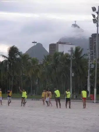 Beach soccer game in Brazil