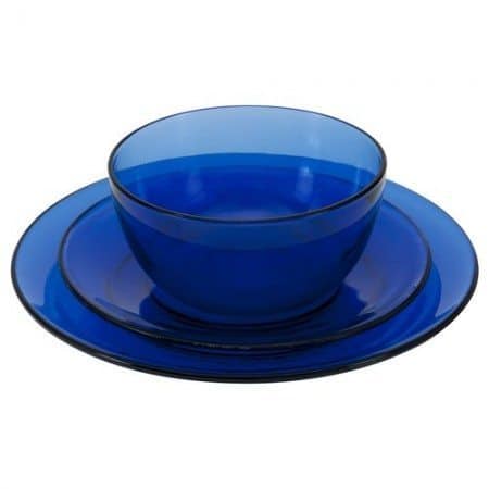 An 18-piece presence cobalt dinnerware set, which  sells for $29.99, reduced  from $78, at anchorhocking.oneida.com/‎