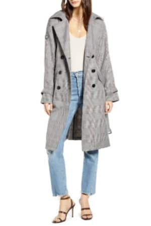 Silver belted trenchcoat 