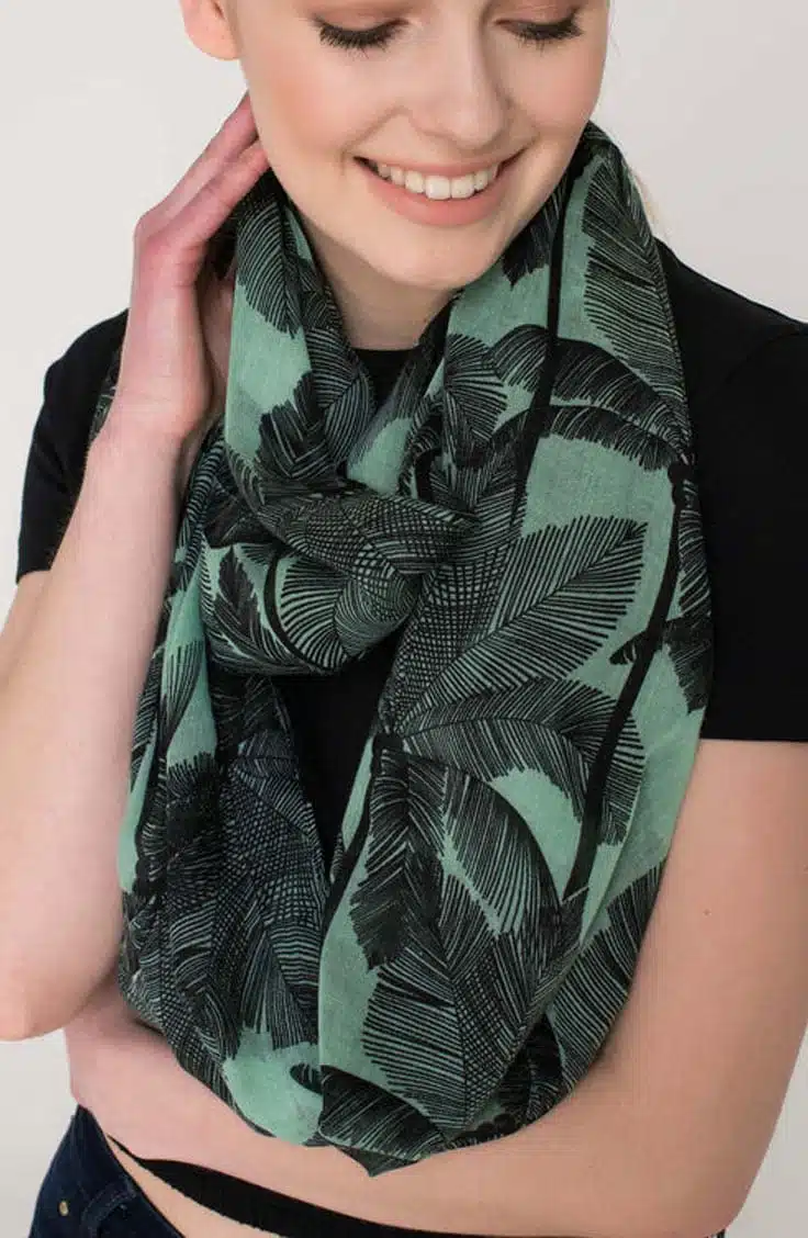 Palm print infinity scarf