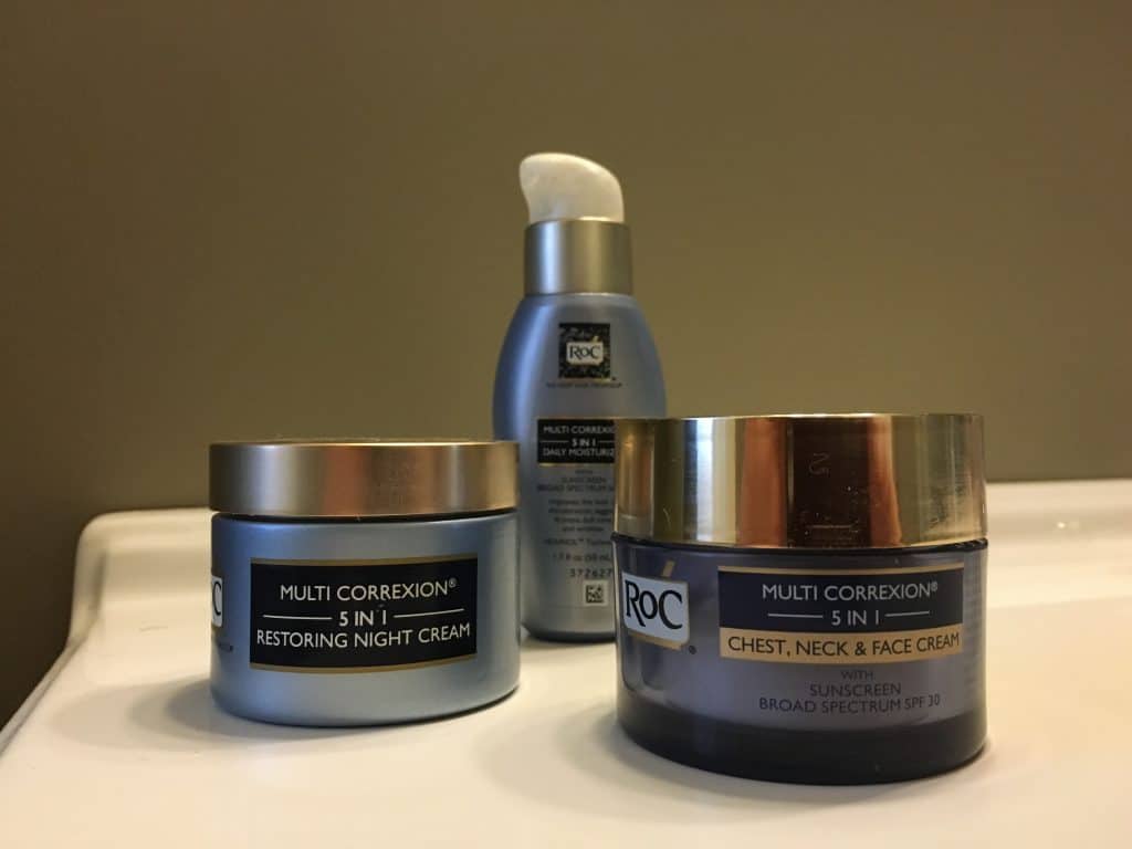 three RoC Skincare products on a table