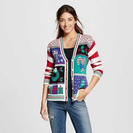 ugly christmas sweaters - patchwork cardigan 