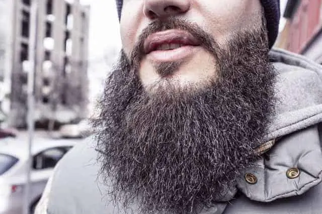 close up of man's beard
