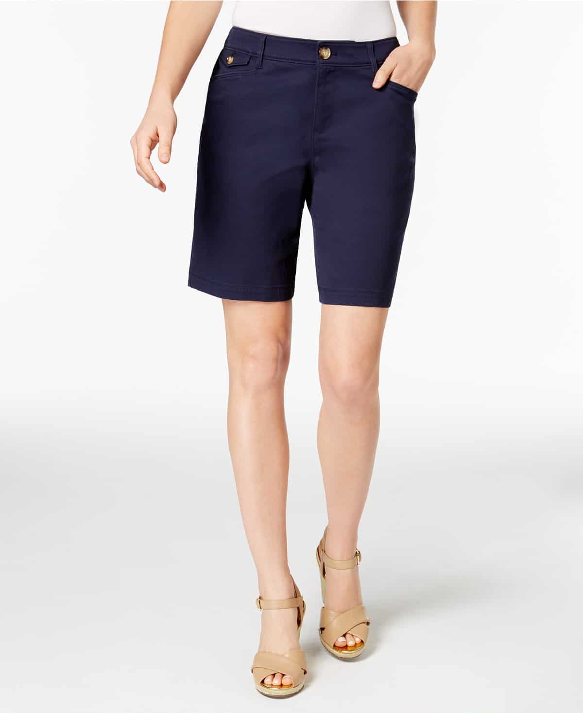 Mid-length shorts in navy from Macy's