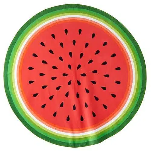 Round beach towel with watermelon design