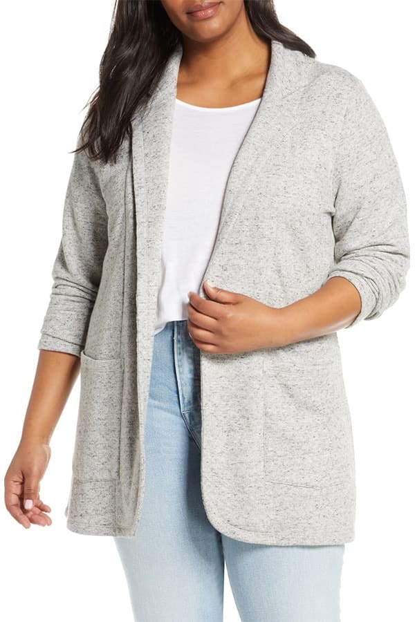 Light gray knit blazer