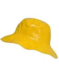 Bright yellow rain hat