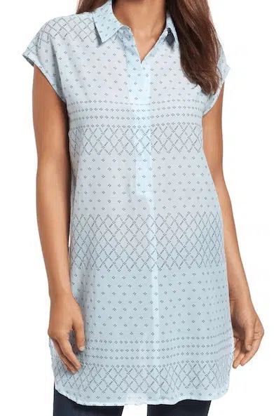 Blue patterned tunic by Vince Camuto