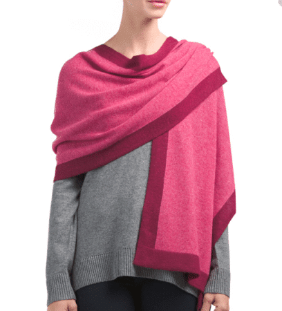 Pink on pink cashmere wrap