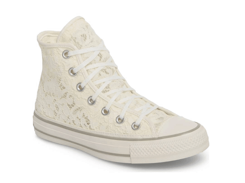 White lace Converse sneakers