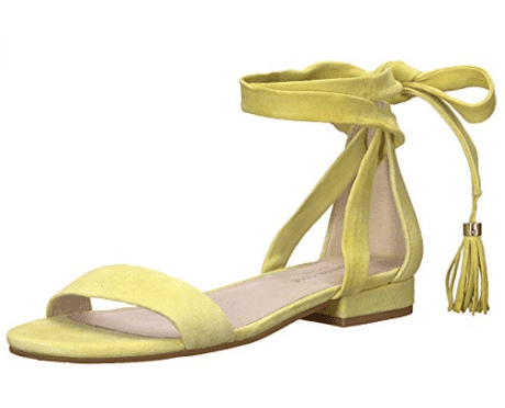 yellow strappy sandals from Amazon Prime Wardrobe