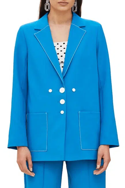 Bright blue stitched women's suit set