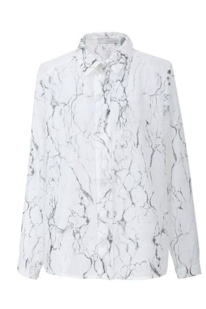 Marble design silk blouse