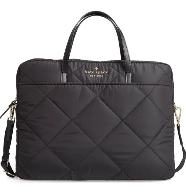 Quilted nylon laptop bag