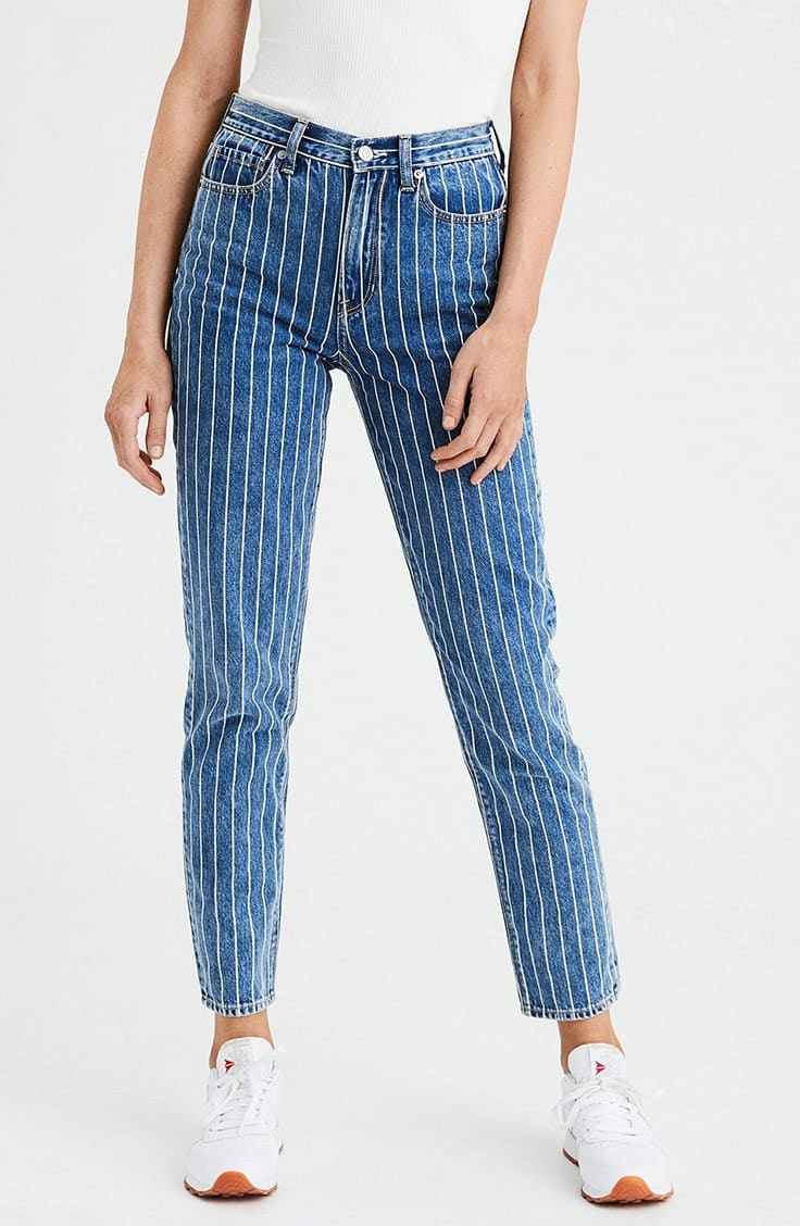 Jean with vertical stripe design