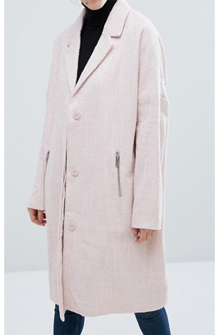 Soft pink oversized trenchcoat 