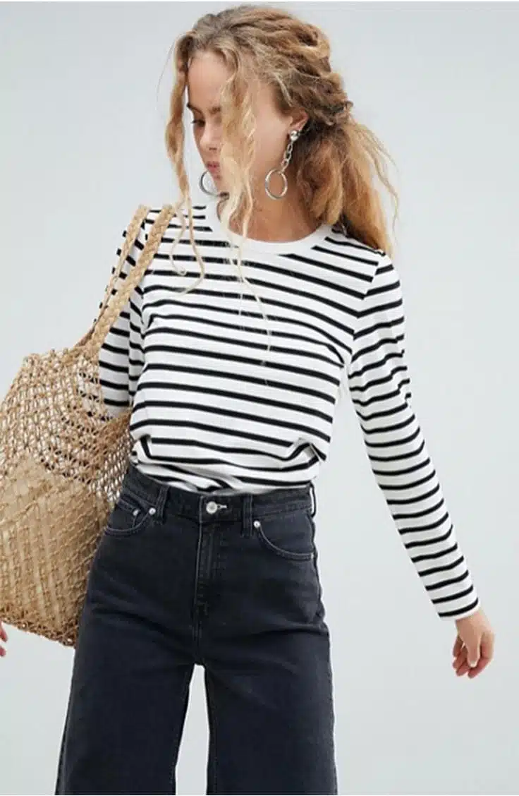 Spring transition pieces: Striped t-shirt top 