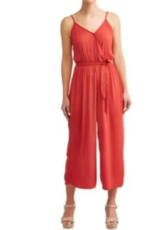 Coral wrap front jumpsuit from Walmart