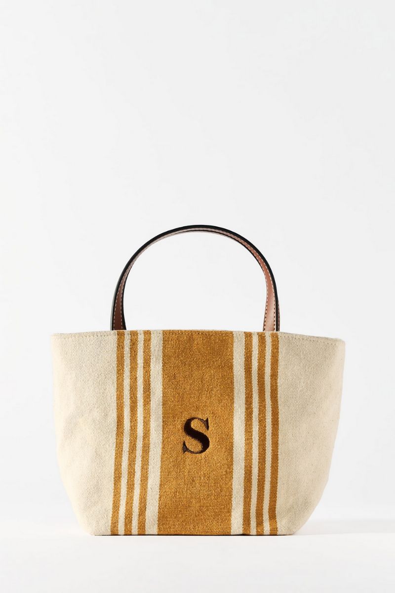 Tote bag with initial from Zara.