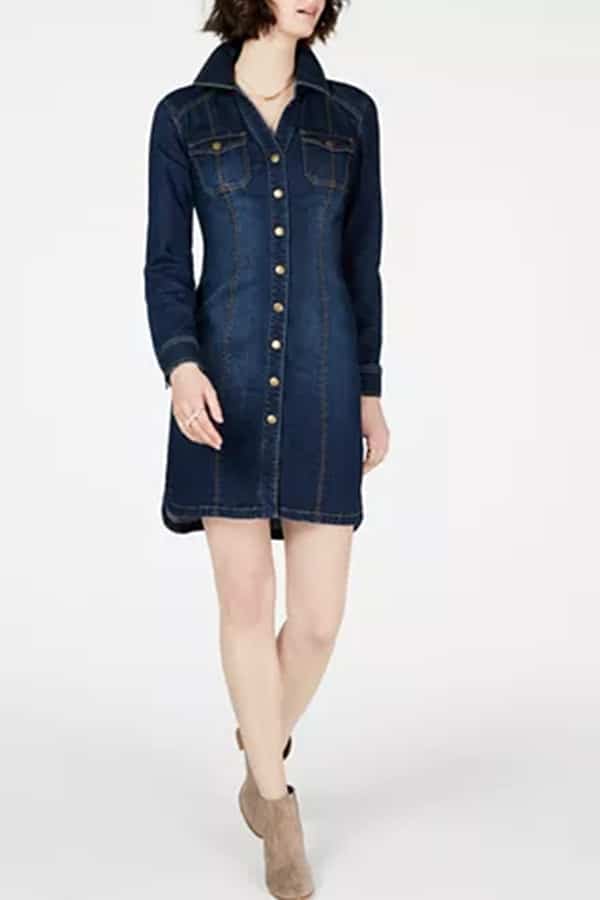 Button-down denim dress from Macy's
