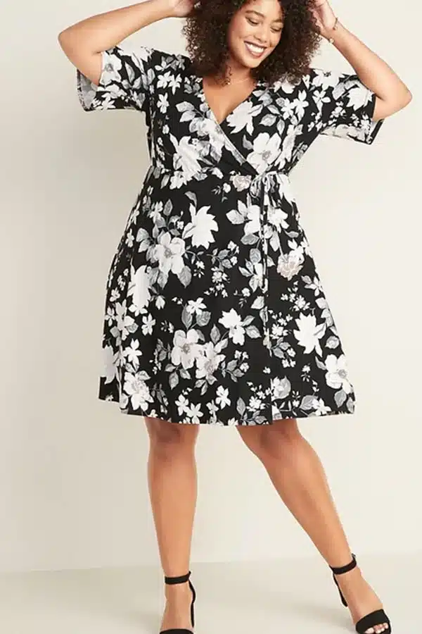 Floral wrap dress in plus size from Old Navy