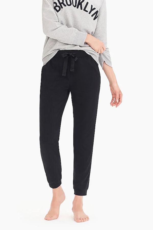 Black joggers with tie waist from J. Crew