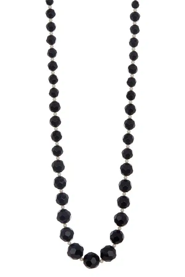 Black faux pearl necklace