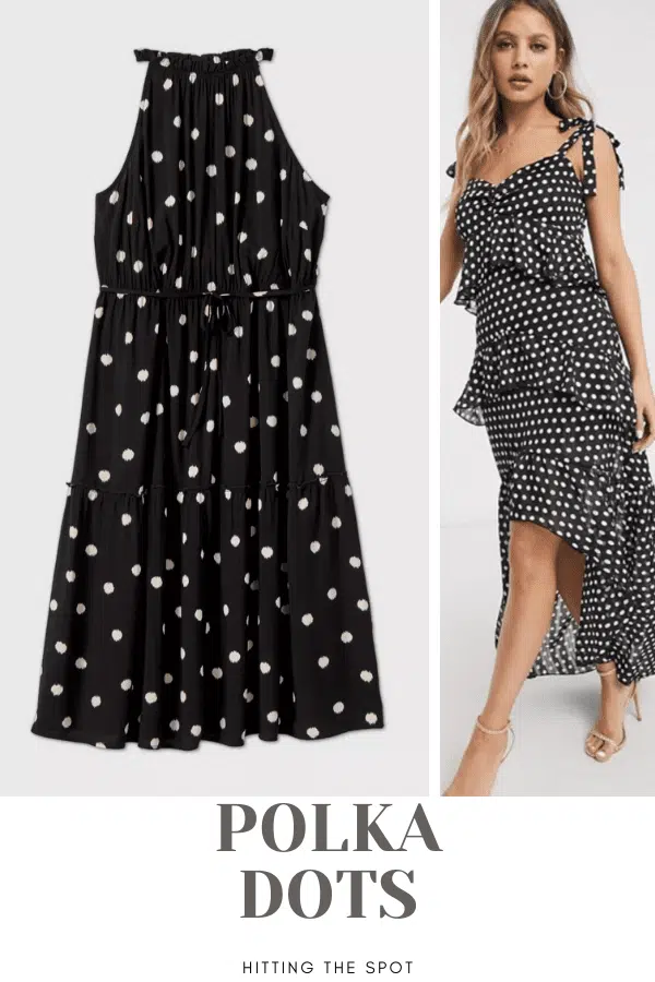 Collage of two polka dot dresses 