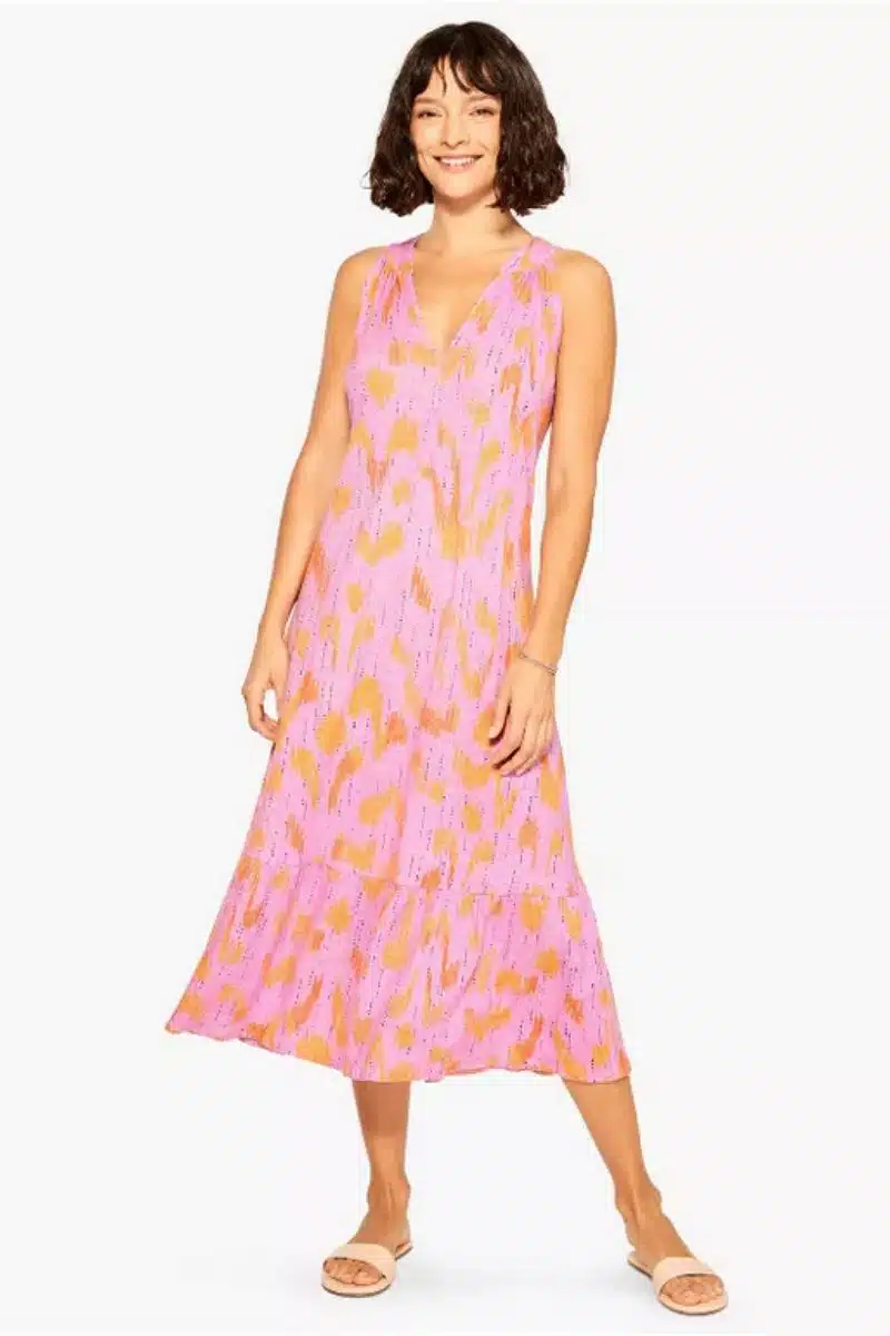 Pink patterned maxi dress from Nic+Zoe.