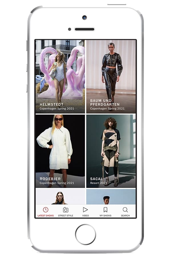 View of Vogue Runway app on iphone
