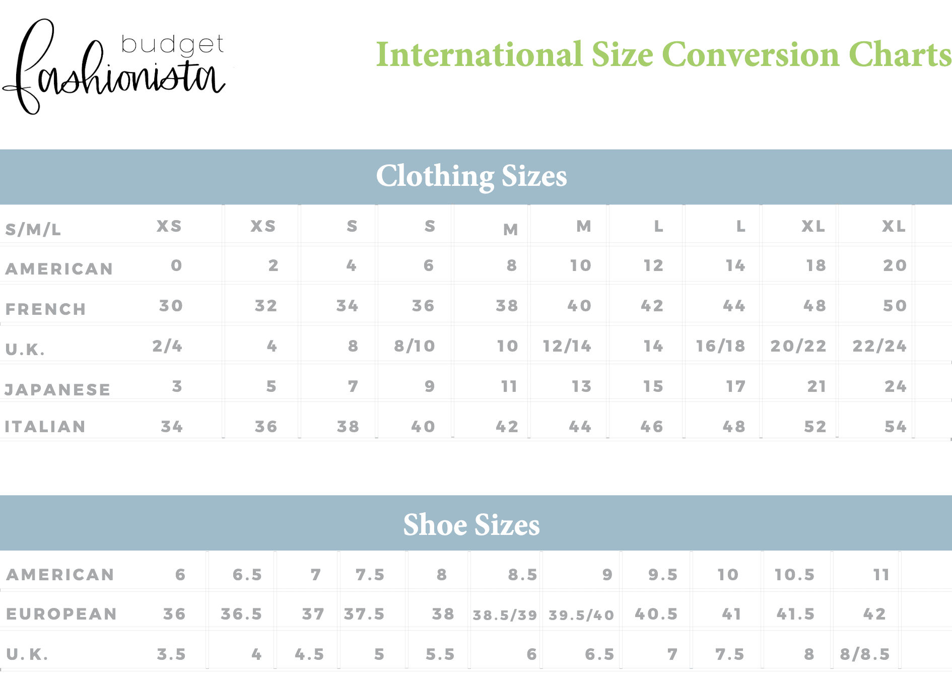 international size conversion 2
