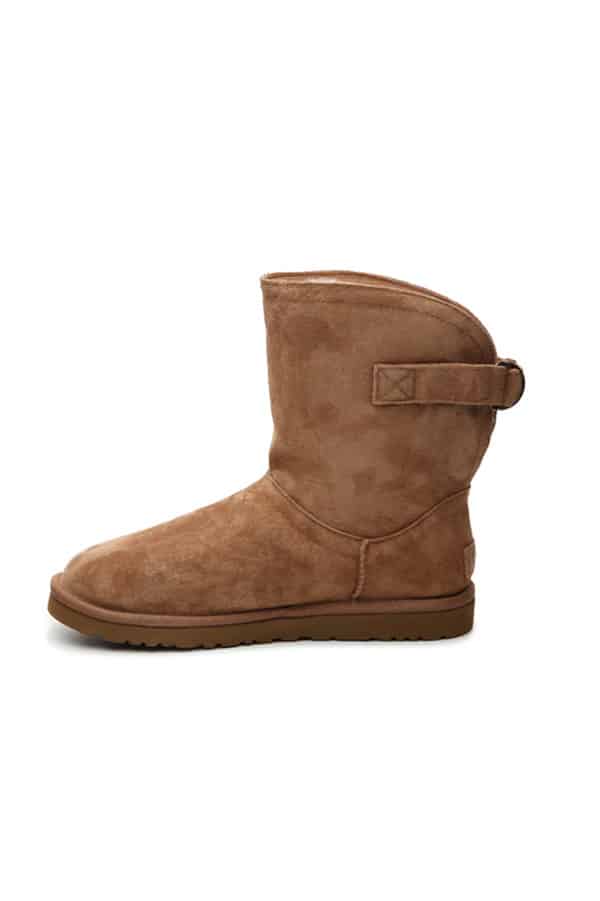 Product shot of tan Ugg boots.